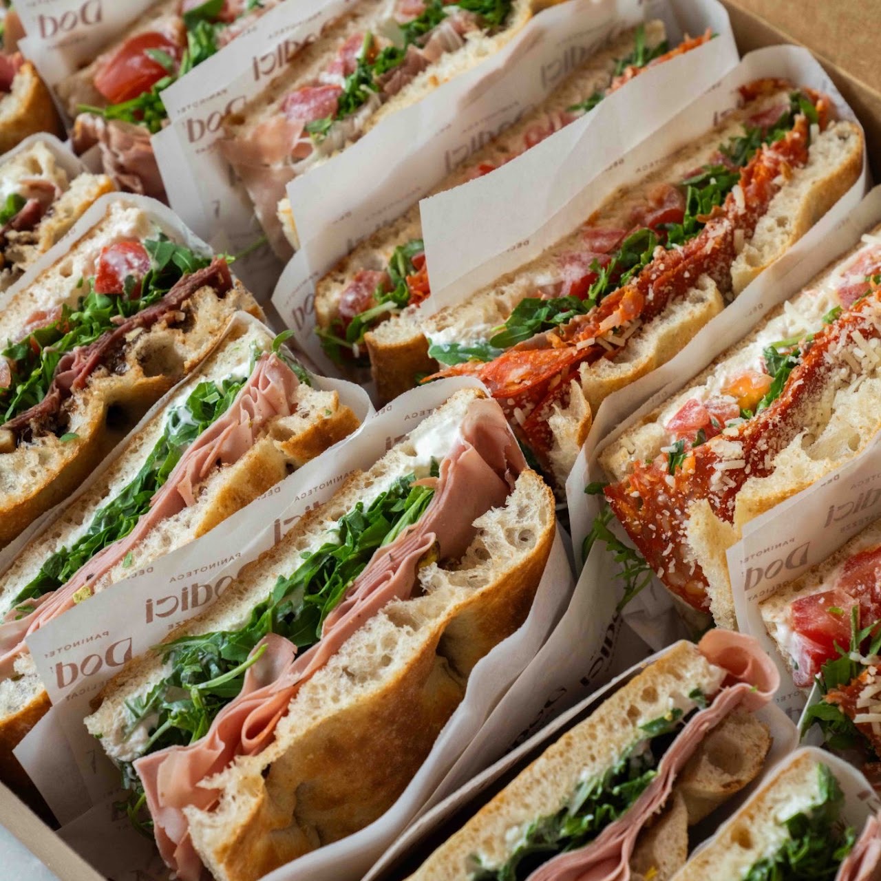 Food photography for Dodici: Italian sandwiches on the counter